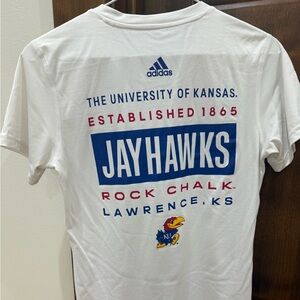 adidas KU White Sports athletic shirt